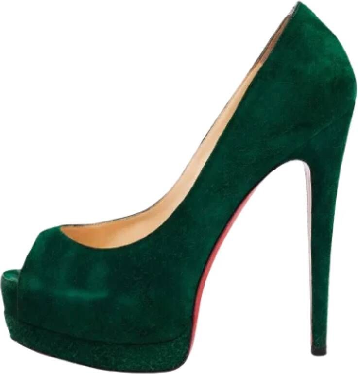 Christian Louboutin Pre-owned Suede heels Green Dames