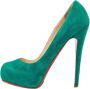 Christian Louboutin Pre-owned Suede heels Green Dames - Thumbnail 1