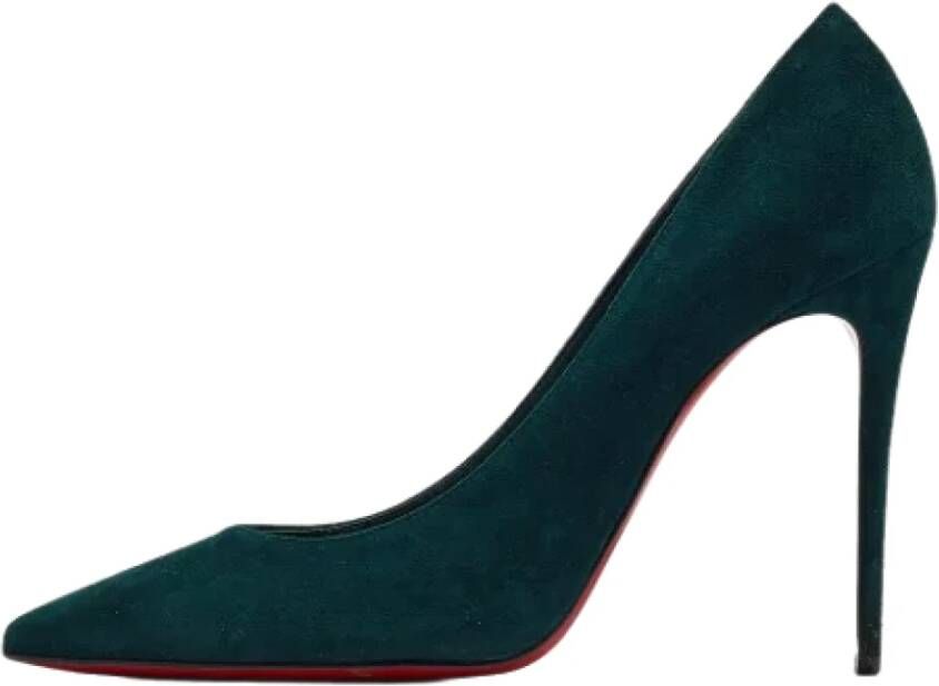 Christian Louboutin Pre-owned Suede heels Green Dames