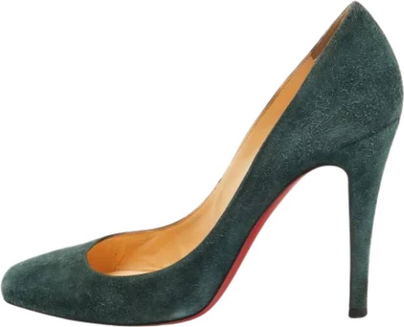 Christian Louboutin Pre-owned Suede heels Green Dames