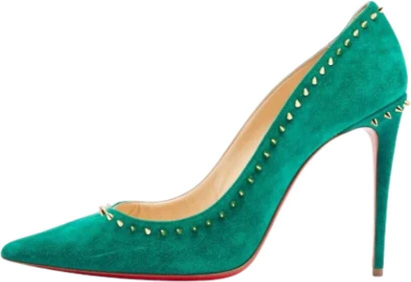 Christian Louboutin Pre-owned Suede heels Green Dames