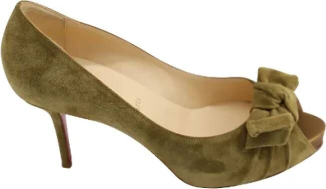 Christian Louboutin Pre-owned Suede heels Green Dames