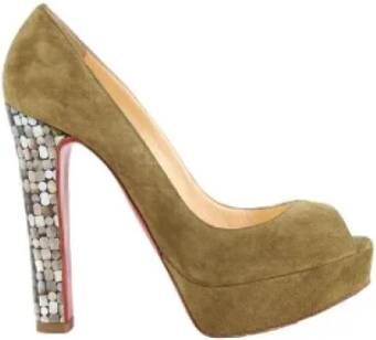 Christian Louboutin Pre-owned Suede heels Green Dames