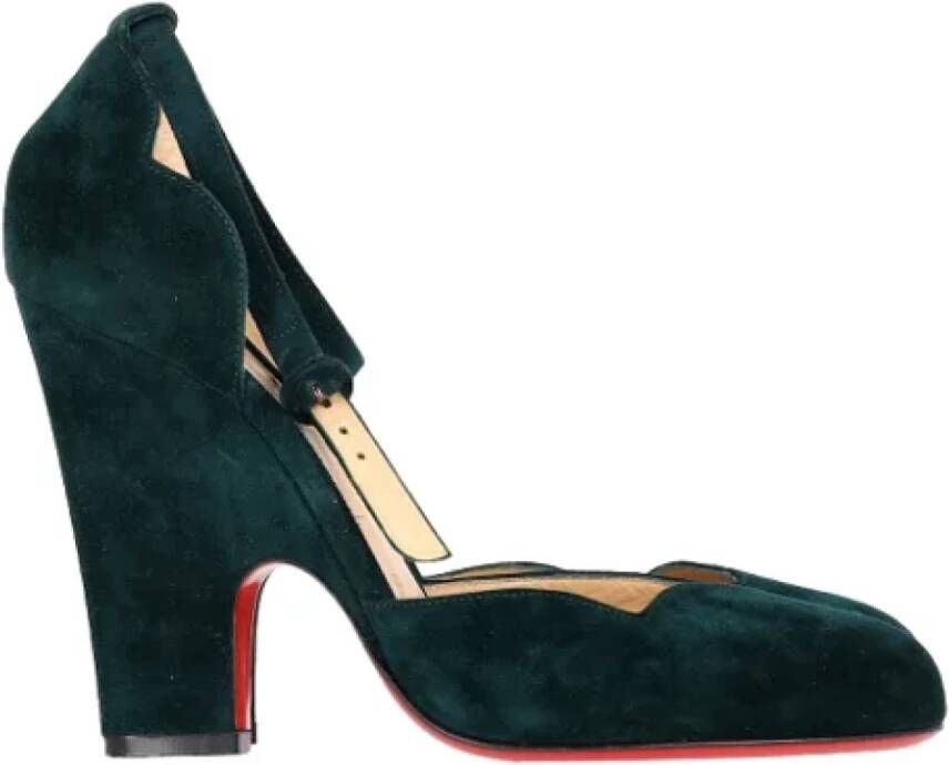 Christian Louboutin Pre-owned Suede heels Green Dames