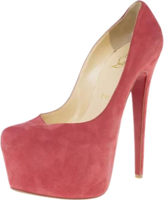 Christian Louboutin Pre-owned Suede heels Pink Dames