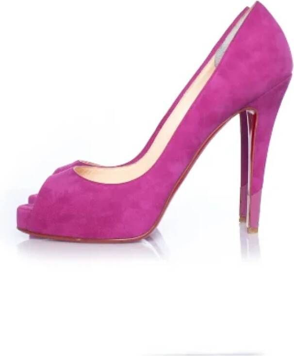 Christian Louboutin Pre-owned Suede heels Pink Dames