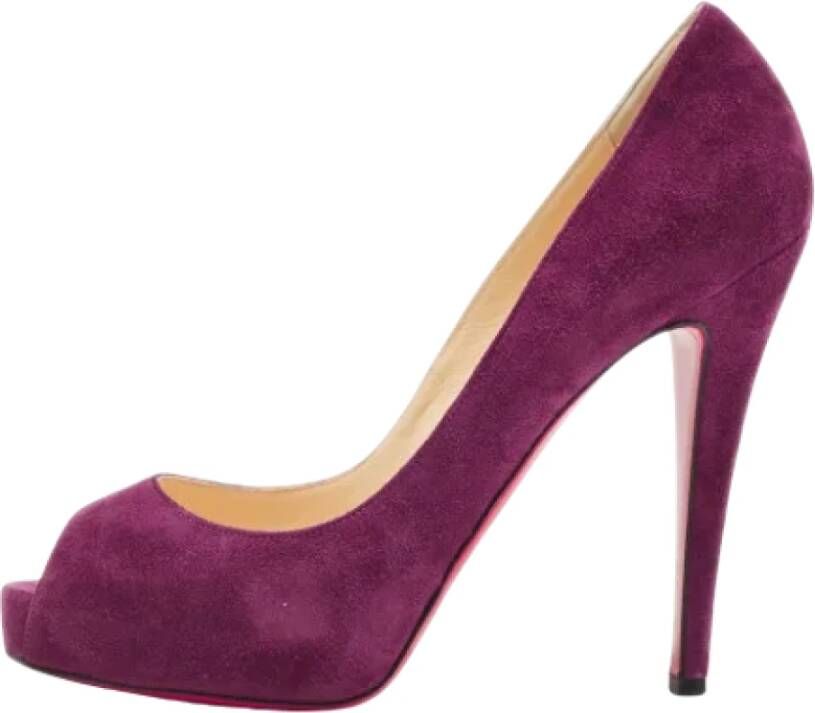 Christian Louboutin Pre-owned Suede heels Purple Dames