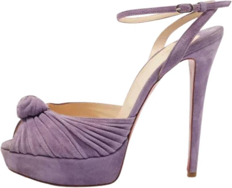 Christian Louboutin Pre-owned Suede heels Purple Dames