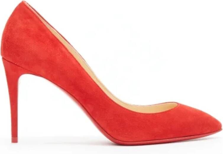 Christian Louboutin Pre-owned Suede heels Red Dames