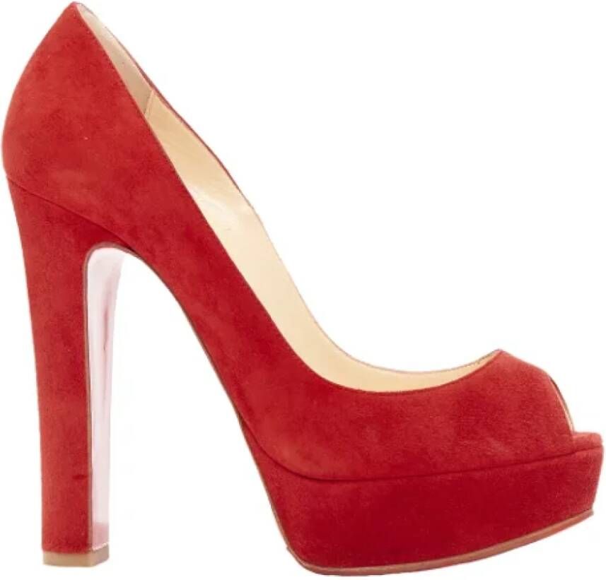 Christian Louboutin Pre-owned Suede heels Red Dames