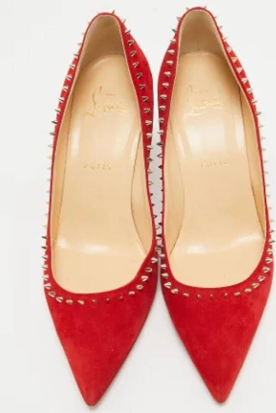 Christian Louboutin Pre-owned Suede heels Red Dames