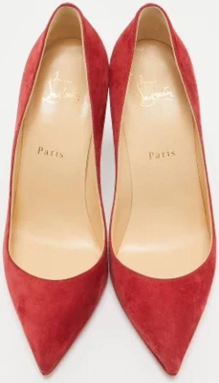 Christian Louboutin Pre-owned Suede heels Red Dames