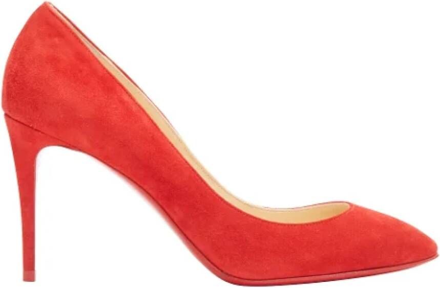 Christian Louboutin Pre-owned Suede heels Red Dames