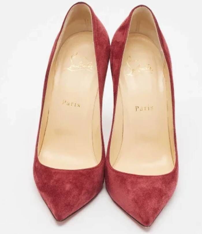 Christian Louboutin Pre-owned Suede heels Red Dames