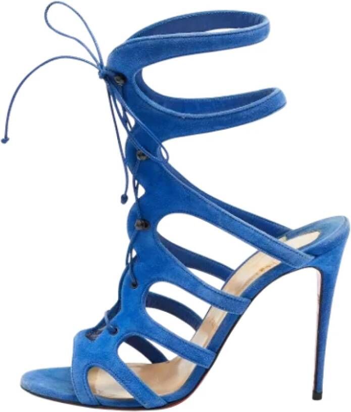 Christian Louboutin Pre-owned Suede sandals Blue Dames