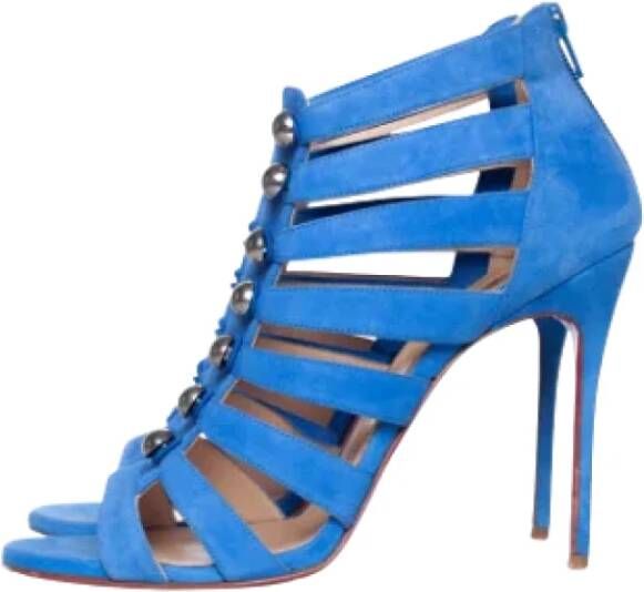 Christian Louboutin Pre-owned Suede sandals Blue Dames