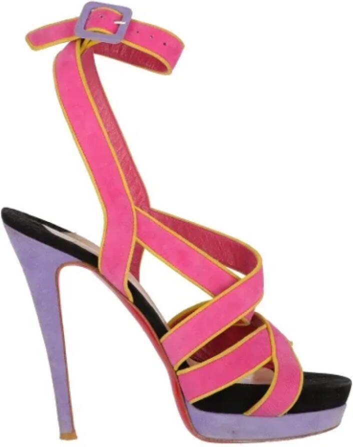 Christian Louboutin Pre-owned Suede sandals Multicolor Dames
