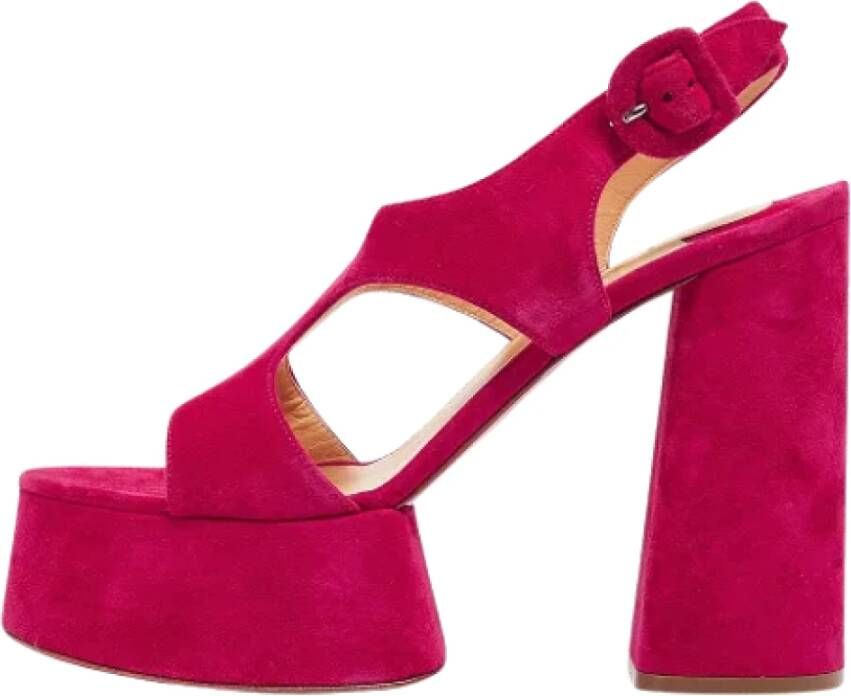 Christian Louboutin Pre-owned Suede sandals Pink Dames