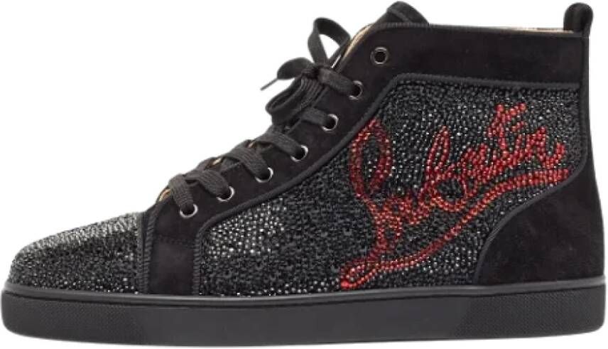 Christian Louboutin Pre-owned Suede sneakers Black Heren