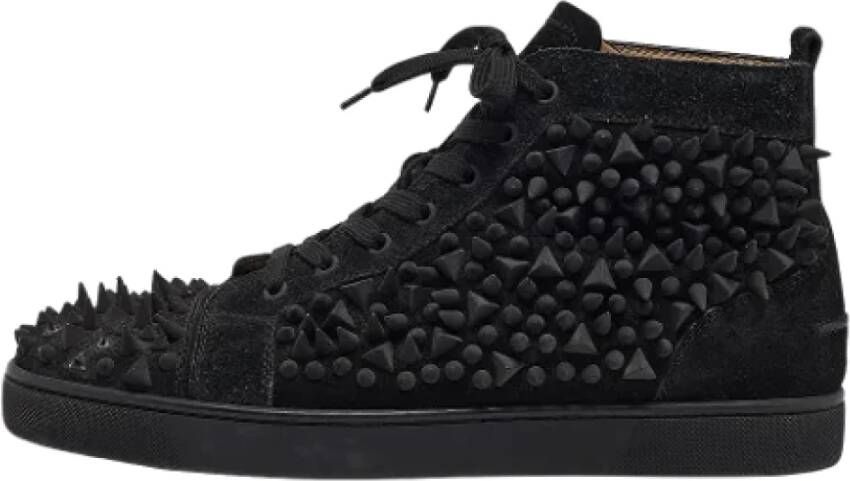 Christian Louboutin Pre-owned Suede sneakers Black Heren