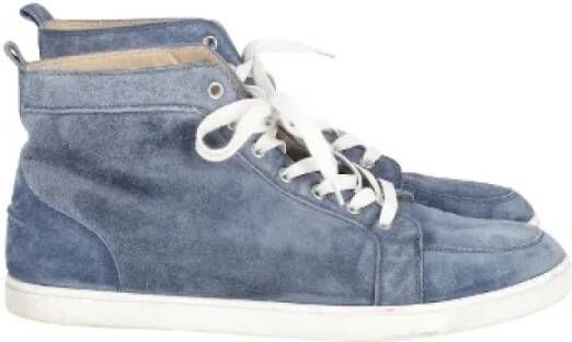 Christian Louboutin Pre-owned Suede sneakers Blue Dames