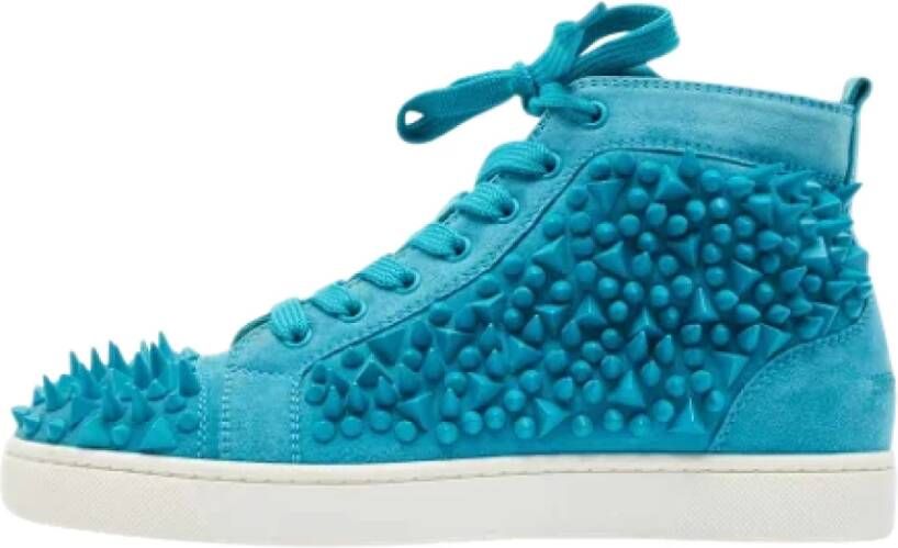 Christian Louboutin Pre-owned Suede sneakers Blue Dames