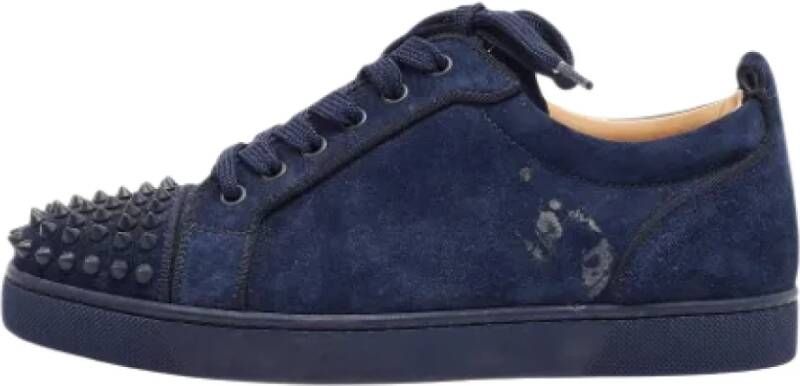 Christian Louboutin Pre-owned Suede sneakers Blue Dames