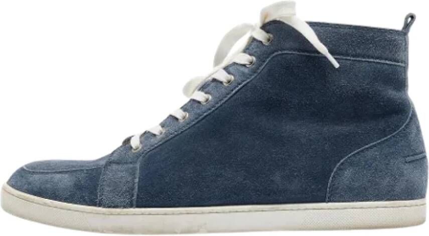 Christian Louboutin Pre-owned Suede sneakers Blue Heren