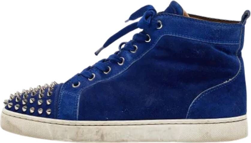 Christian Louboutin Pre-owned Suede sneakers Blue Heren