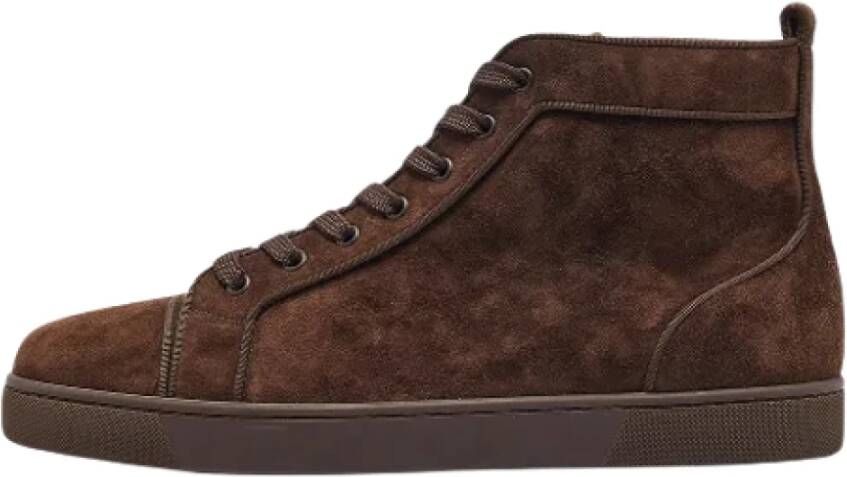 Christian Louboutin Pre-owned Suede sneakers Brown Heren