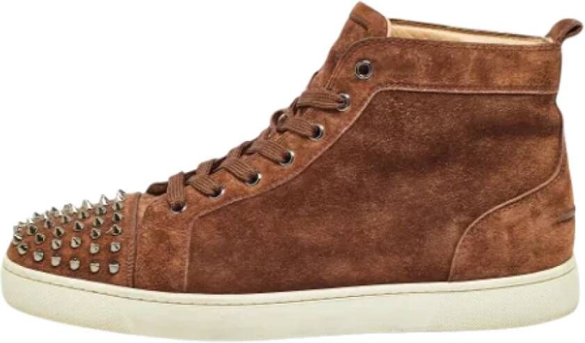 Christian Louboutin Pre-owned Suede sneakers Brown Heren