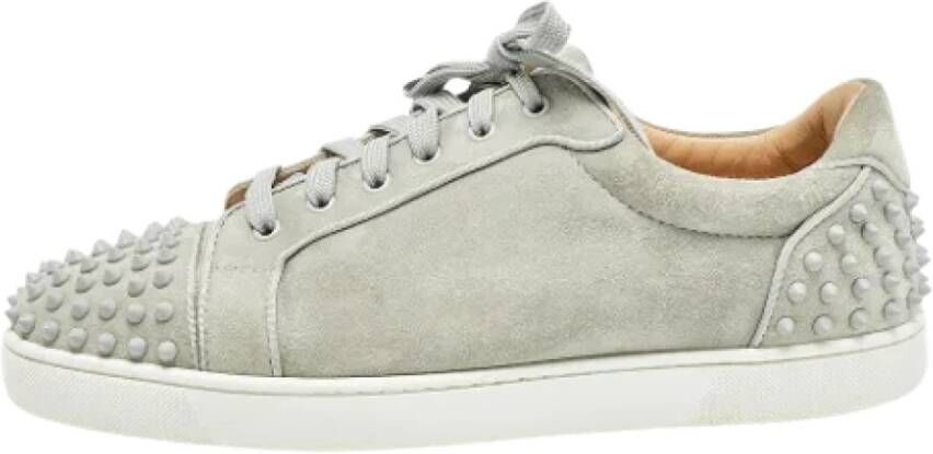 Christian Louboutin Pre-owned Suede sneakers Gray Heren