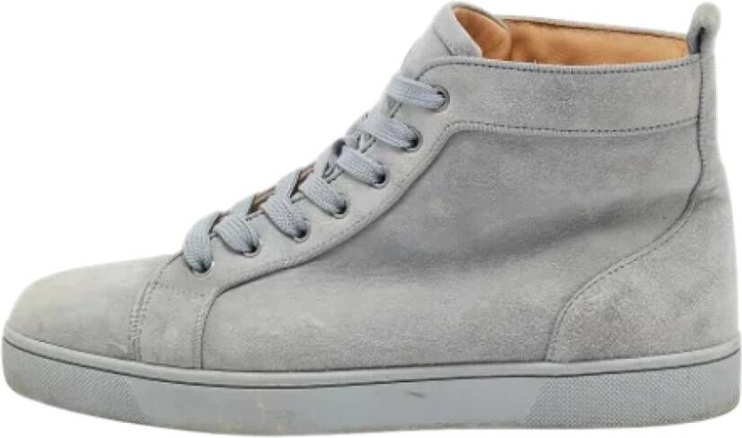 Christian Louboutin Pre-owned Suede sneakers Gray Heren