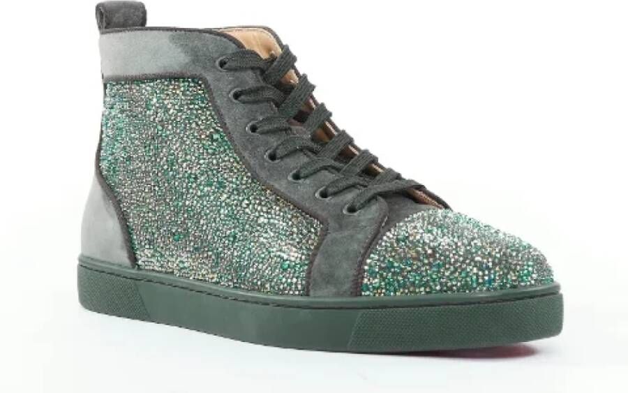 Christian Louboutin Pre-owned Suede sneakers Green Heren