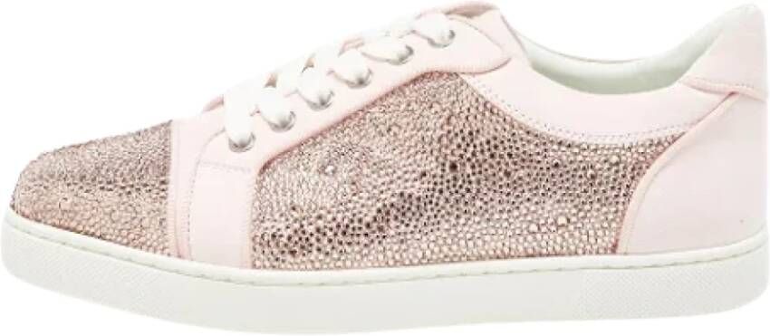 Christian Louboutin Pre-owned Suede sneakers Pink Dames