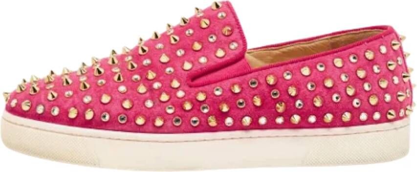 Christian Louboutin Pre-owned Suede sneakers Pink Dames