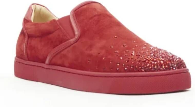 Christian Louboutin Pre-owned Suede sneakers Red Dames