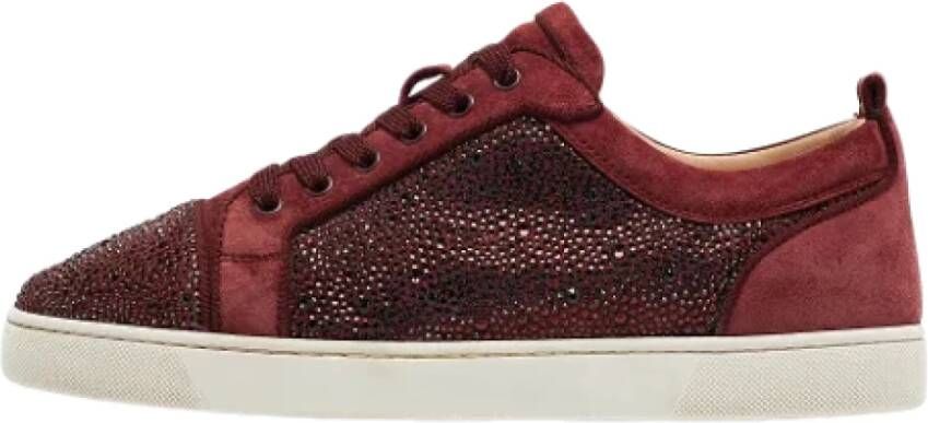 Christian Louboutin Pre-owned Suede sneakers Red Dames