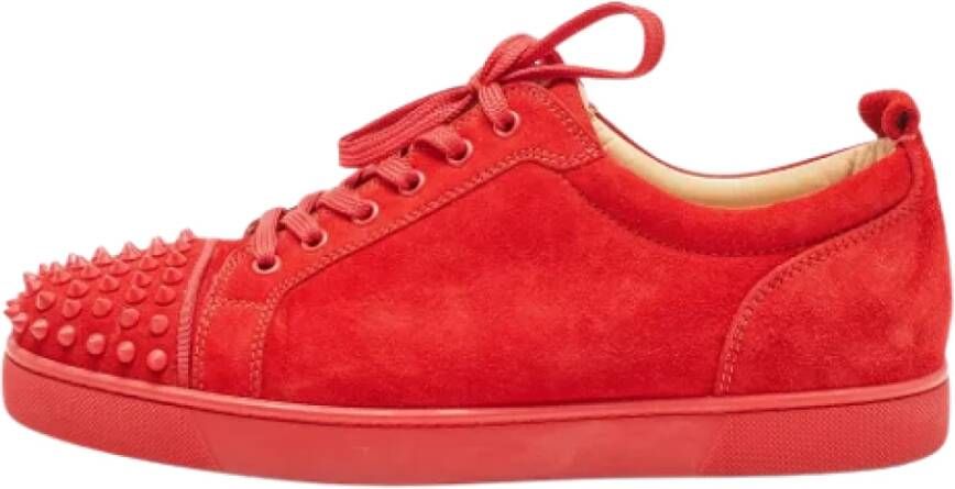 Christian Louboutin Pre-owned Suede sneakers Red Heren