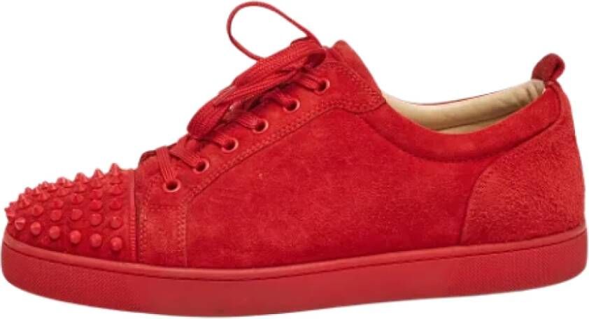 Christian Louboutin Pre-owned Suede sneakers Red Heren