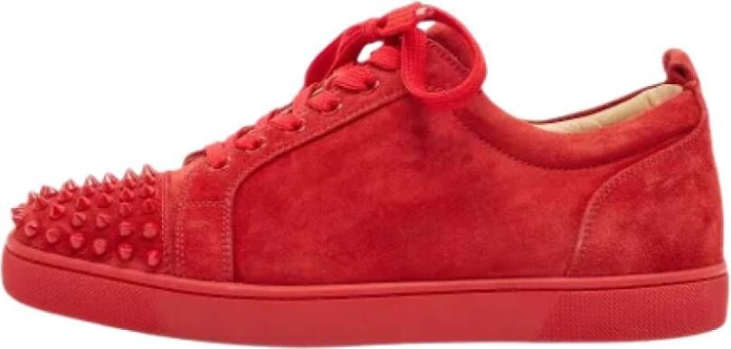 Christian Louboutin Pre-owned Suede sneakers Red Heren