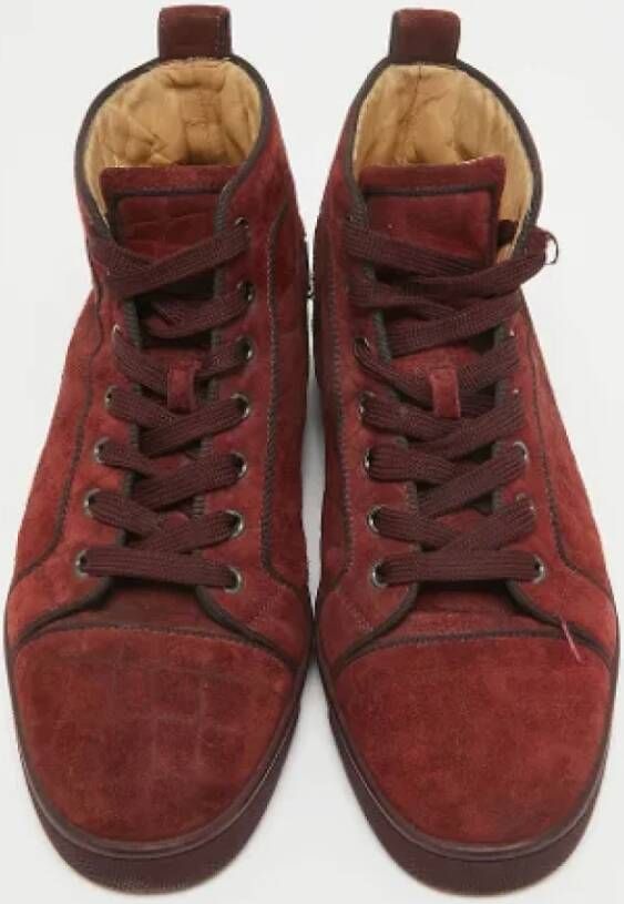 Christian Louboutin Pre-owned Suede sneakers Red Heren