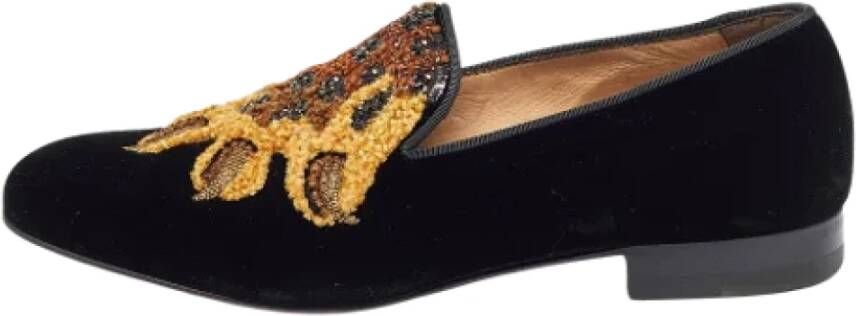 Christian Louboutin Pre-owned Velvet flats Black Dames