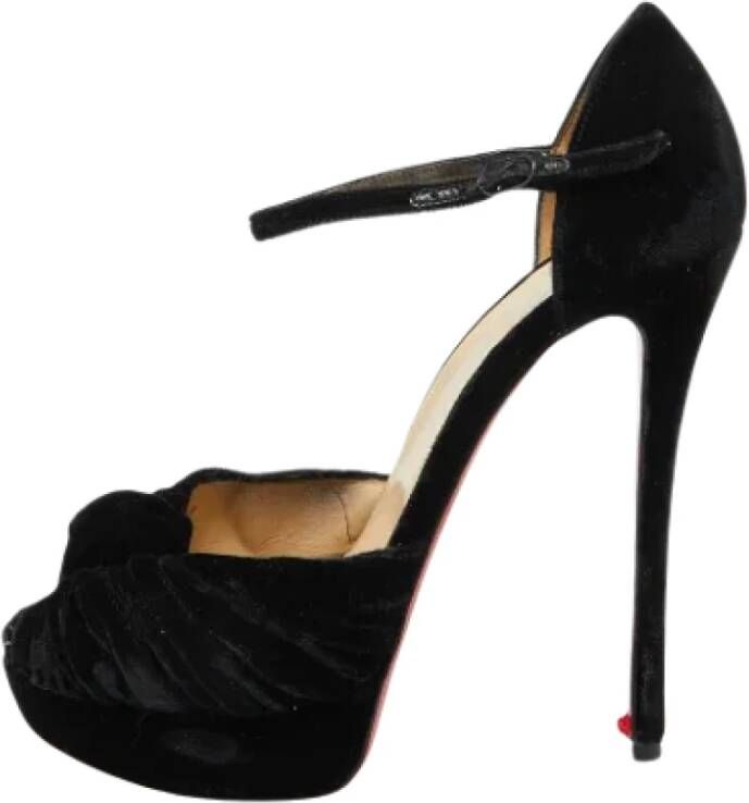 Christian Louboutin Pre-owned Velvet sandals Black Dames