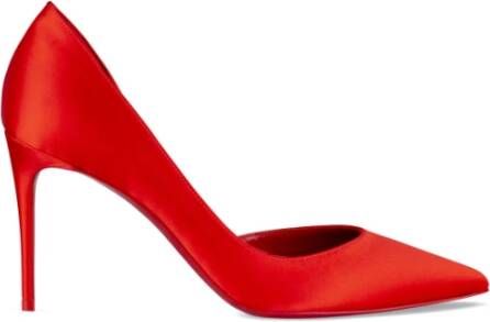 Christian Louboutin Rode Satijnen Pumps Red Dames