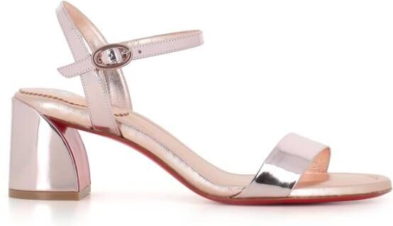 Christian Louboutin Roségouden Spiegeleffect Sandalen Pink Dames