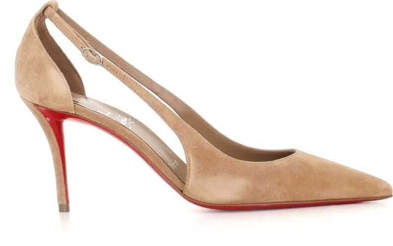 Christian Louboutin Sandaal met uitsnijding van suède Beige Dames