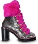 Christian Louboutin Sequin Fanny 70 Laarzen met Roze Bont Meerkleurig Dames - Thumbnail 1