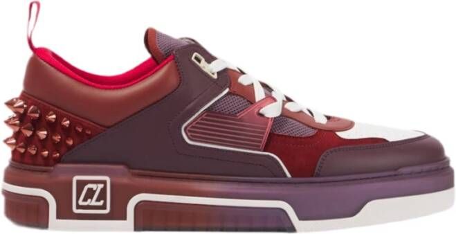 Christian Louboutin Studded Leren Sneakers Groovy Brownie Multicolor Heren