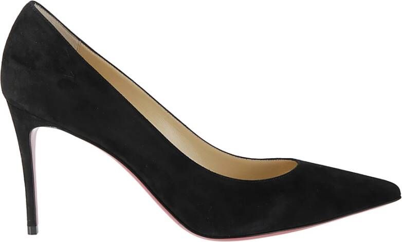 Christian Louboutin Suede Pointed Heel Pump Black Dames